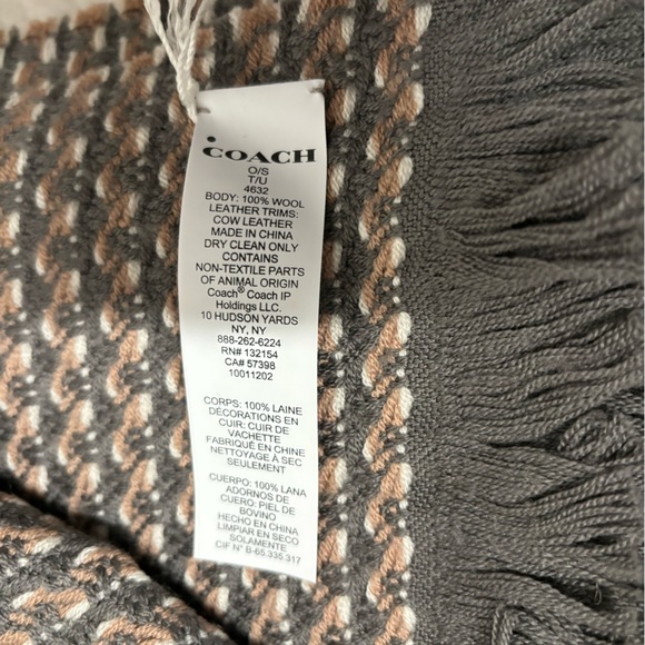 NWT Coach 100% Wool Blanket Scarf - Picture 4 of 5